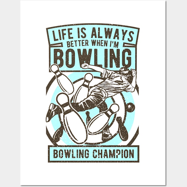 Bowler Bowling Strike Bowler Bowling Champion Wall Art by MrWatanabe